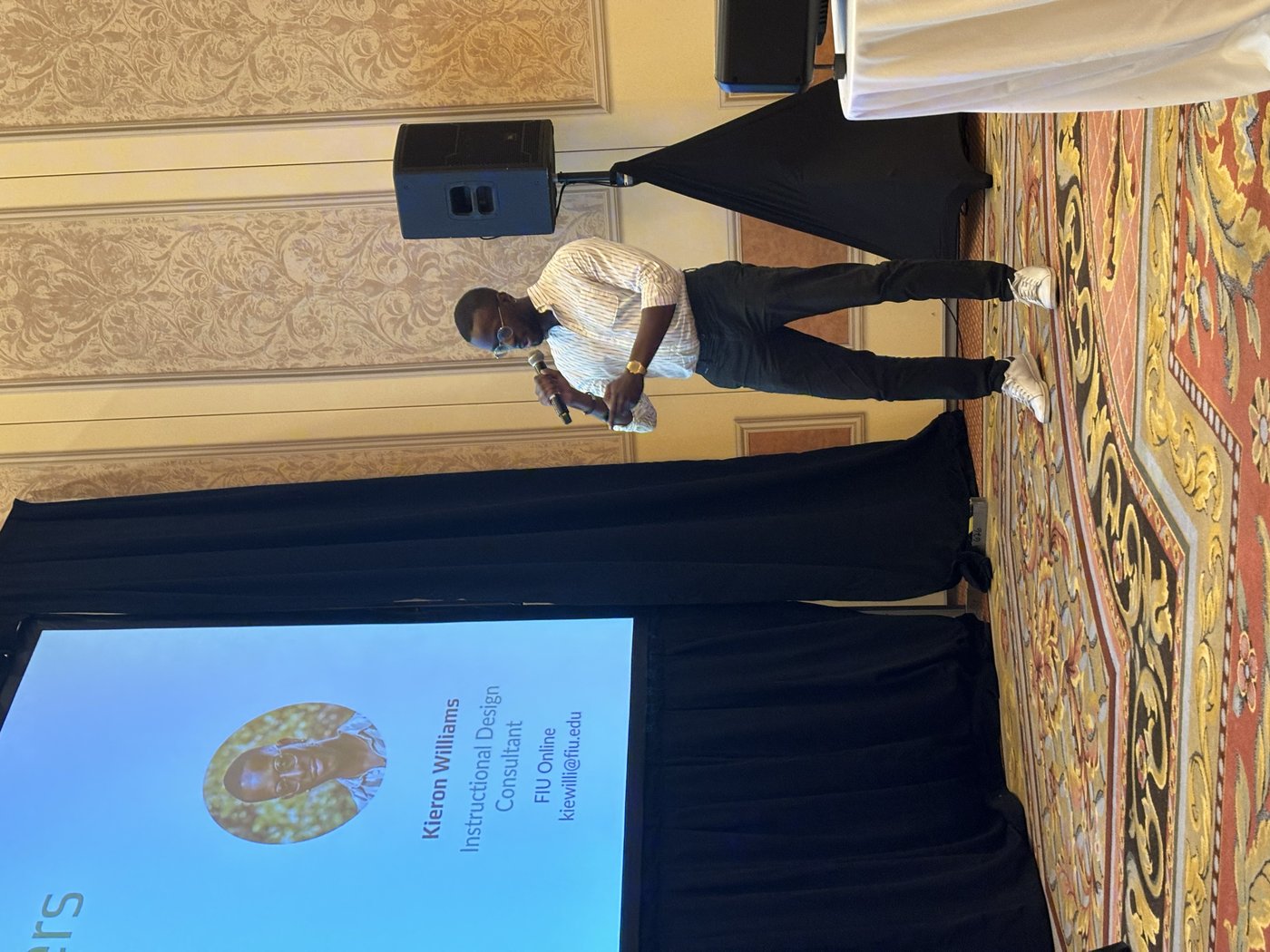 Kieron Williams presenting on stage at InstructureCon 2024